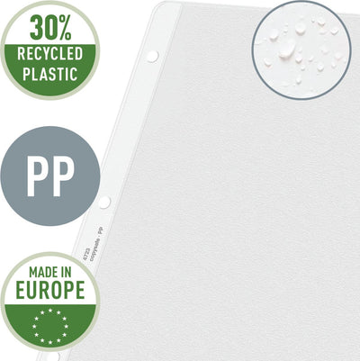 Leitz Premium-Showtasche A3 quer – 30 % recycelter Kunststoff – 0,13 mm – 4-Loch – 50 Stück – transparent