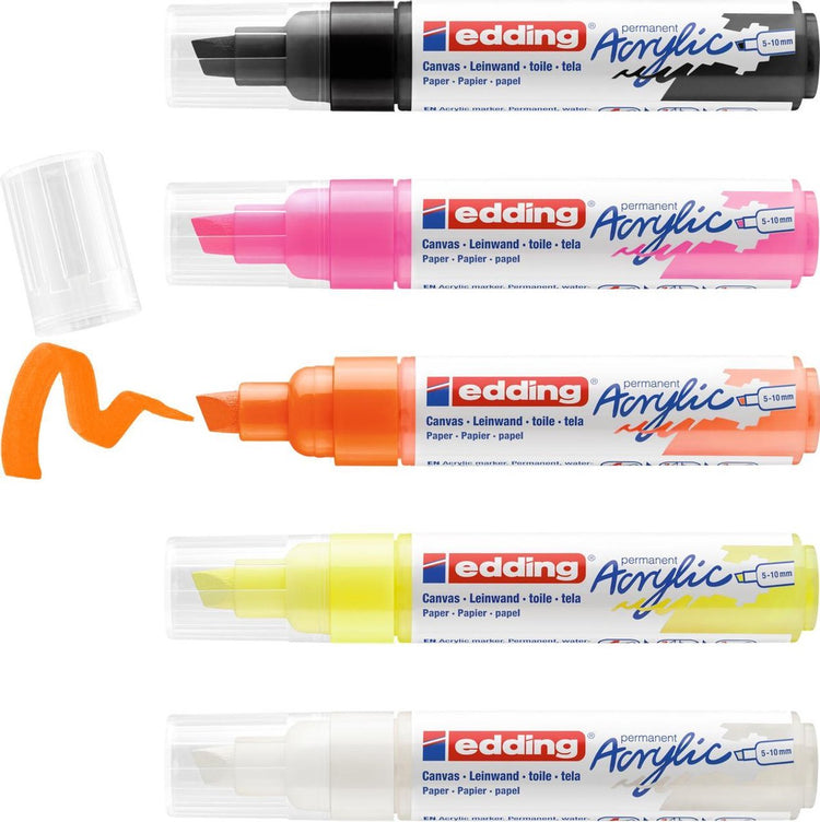 Edding 5000 • Acrylmarker breit 5er Set Neon