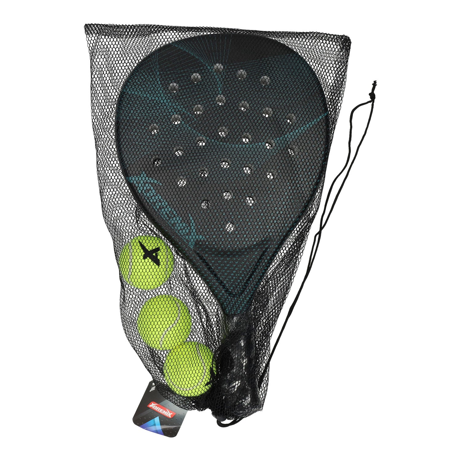 Adrenix Padel -Setschläger mit 3 Kugeln - grün