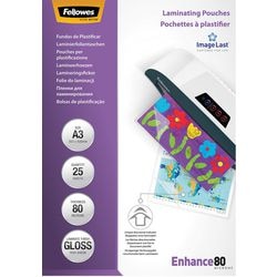 Laminierfolien Fellowes 5396403 80 Mikron transparent 25er Pack