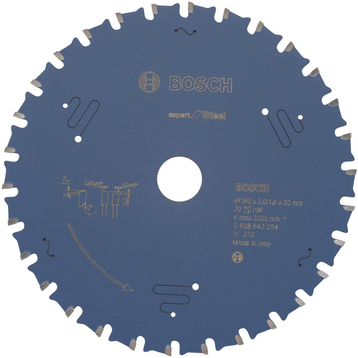 Bosch Kreissägeblatt Expert für Stahl 160 x 20 x 2,0 mm, 30