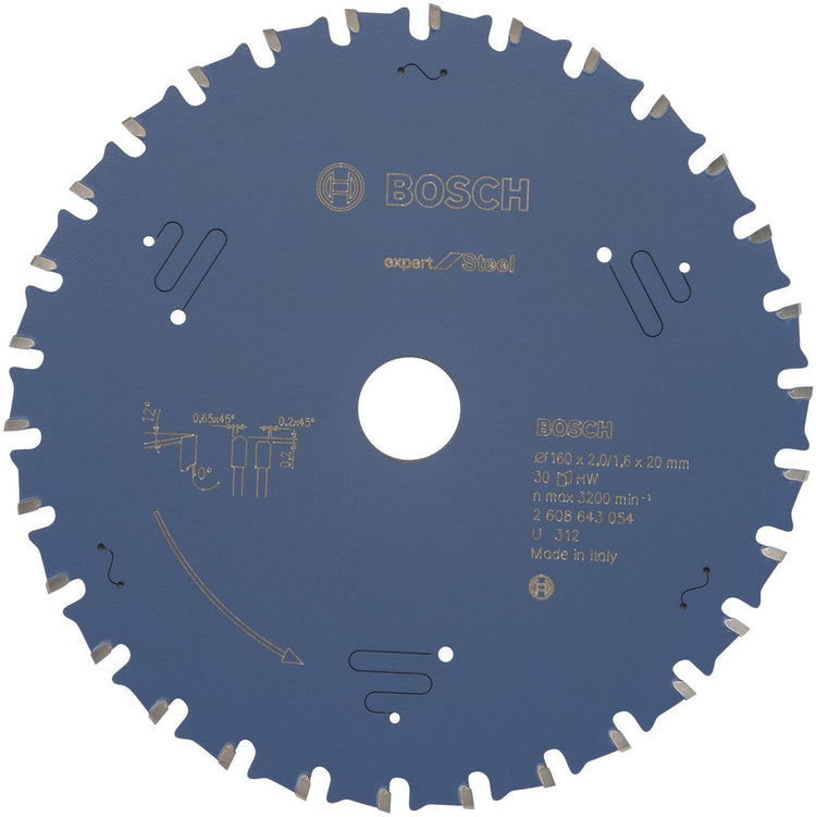 Bosch Kreissägeblatt Expert für Stahl 160 x 20 x 2,0 mm, 30