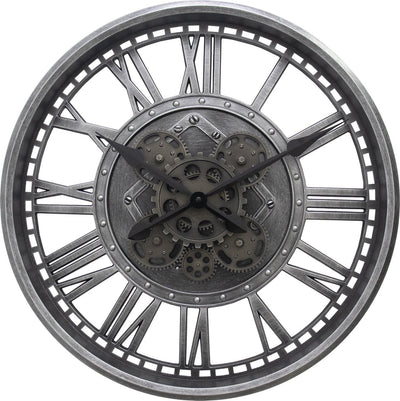 Technoline wt 1585 – Wanduhr – Quarz – Gangwerk durch Extrabatterie – römische Ziffern – Grau – Silber – Schwarz – ∅ 50,8 cm