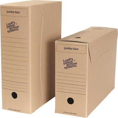 Archivbox, Jumbo-Box, Loeff's 3007, Karton, geklebte Seiten, Bodenverschluss