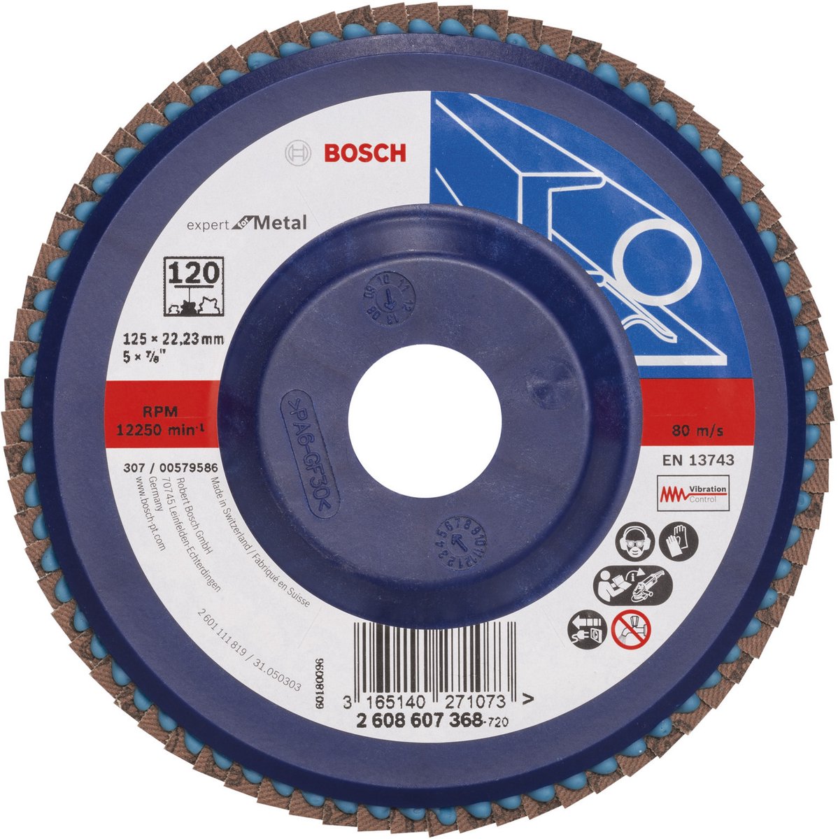 Bosch - Fächerschleifscheibe 125 mm, 22,23 mm, 120