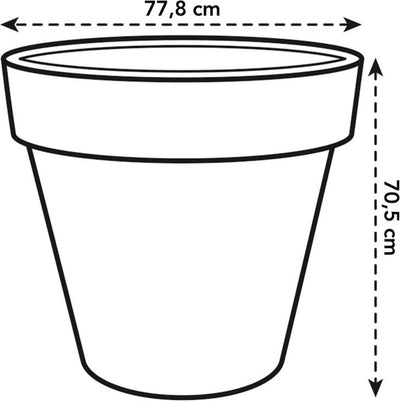 Elho Pure Round 80 – großer Blumentopf für drinnen und draußen – aus recyceltem Kunststoff – ø 77,0 x H 70,0 cm – Leinenweiß