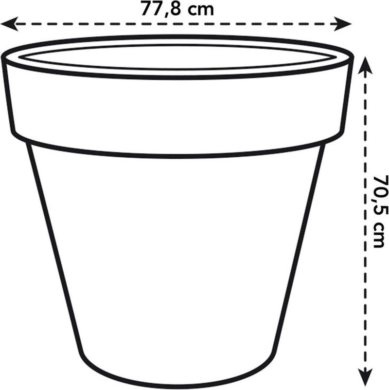 Elho Pure Round 80 – großer Blumentopf für drinnen und draußen – aus recyceltem Kunststoff – ø 77,0 x H 70,0 cm – Leinenweiß