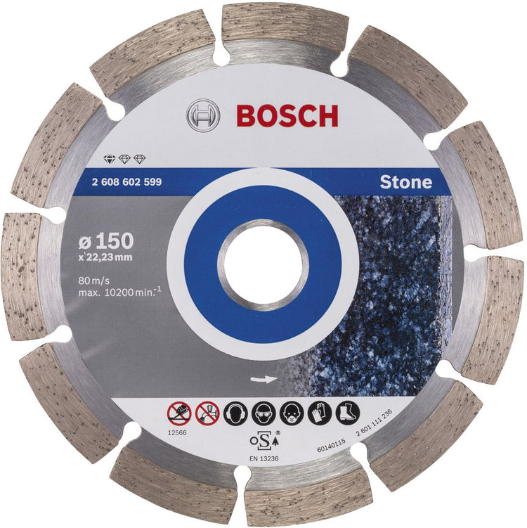 Bosch - Diamanttrennscheibe Standard für Stein 150 x 22,23 x 2 x 10 mm