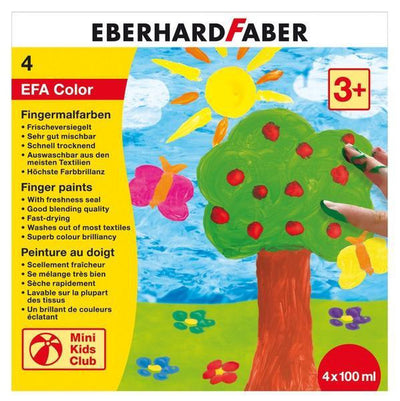 Eberhard Faber Fingerfarbe – EFA-Farbe – 4 x 100 ml – sortiert – EF-578804