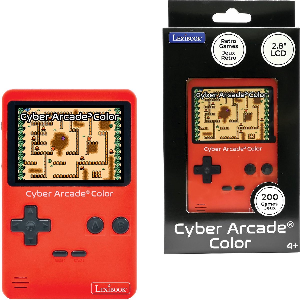 Lexibook tragbare Konsole, klassische Cyber-Arcade – 2,8 Zoll, 200 Spiele