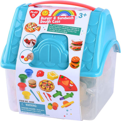 Spielen Sie Hamburger und Sandwich Kleiset in Aufbewahrungsbox, 4 Tongläser
