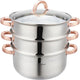 Klausberg 7735 - Dampfpfanne - 4 Teile - 24 cm - 5 Liter - Edelstahl - alle Wärmequellen