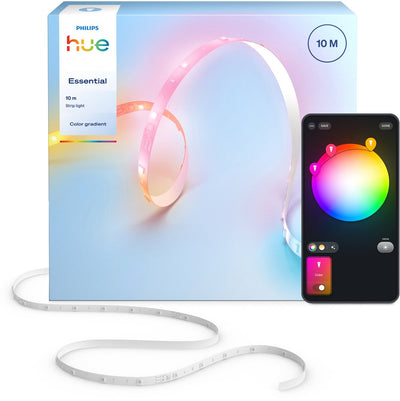 Philips Hue Essential LED-Streifen – 10 m – farbiges Licht – dimmbar – auf Maß zuschneidbar – Steuerung über unsere App oder mit Ihrer Stimme