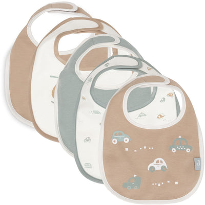 Jollein Baby-Lätzchen-Jersey wasserdicht – für unterwegs – 5er-Pack