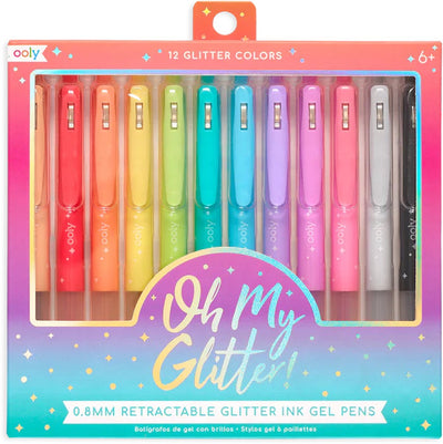 Ooly – oh mein Glitzer! einziehbare Gelstifte – 12 Farben mit Stiftclip