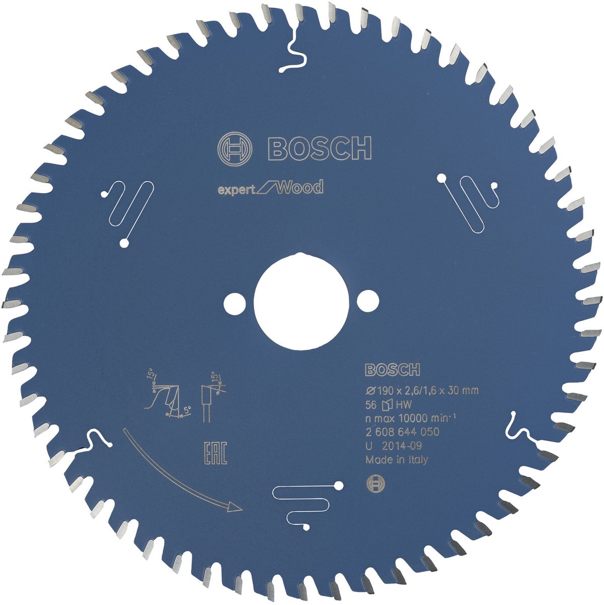 Bosch Kreissägeblatt Experte für Holz 184x30x2,6 1,6x56 t