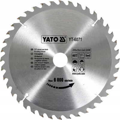 Yato Kreissägeblatt ø250 mm – 40t – Innendurchmesser 30 mm