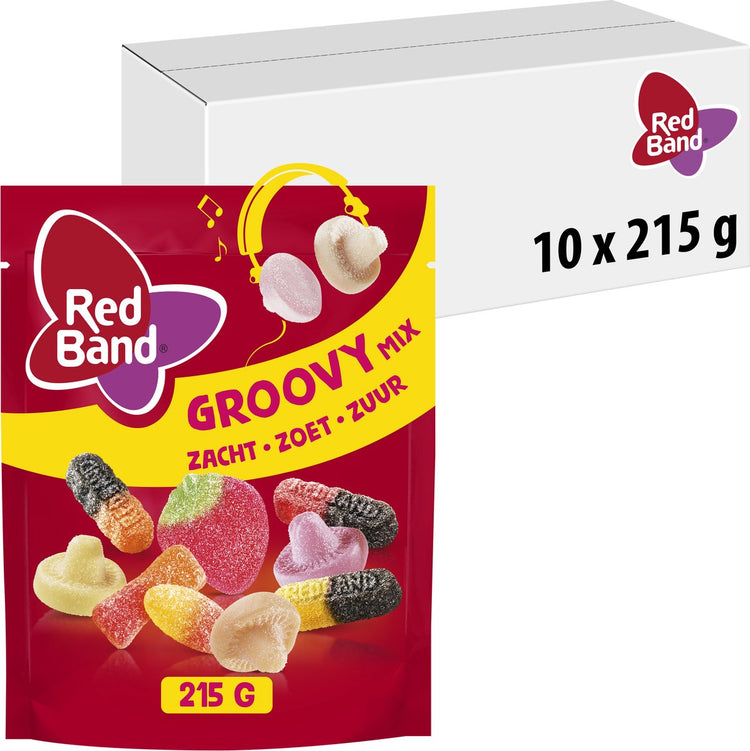 Rote Band-Bonbonmischung groovy - Bonbon - weich - süß - sauer - 10x215g