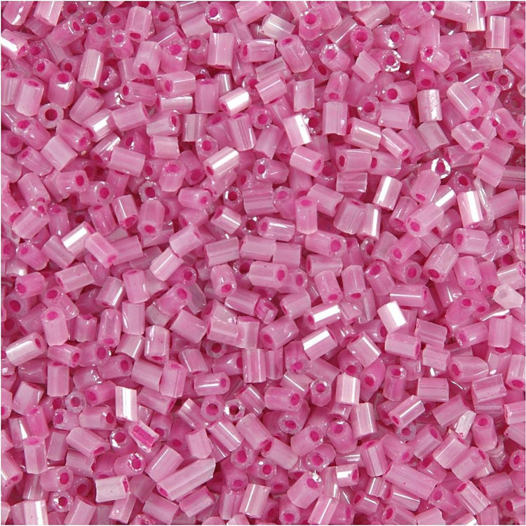 Creativ Company Rocailles 2-Schliff, D 1,7 mm, Größe 15 0, Lochgröße 0,5 mm, rosa, 500 g 1 Beutel