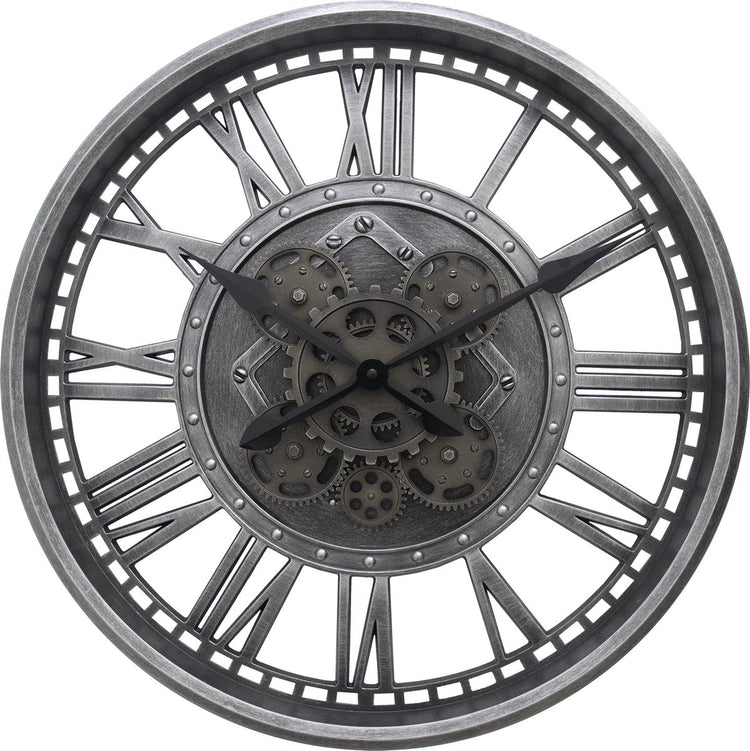 Technoline wt 1585 – Wanduhr – Quarz – Gangwerk durch Extrabatterie – römische Ziffern – Grau – Silber – Schwarz – ∅ 50,8 cm