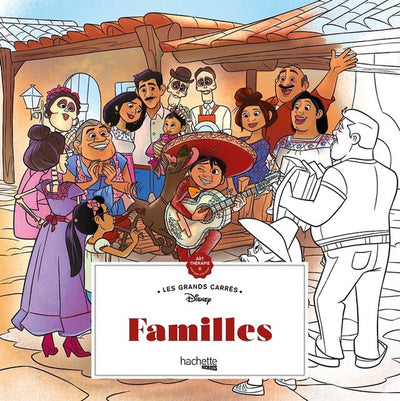Hachette Helden Disney Les Grands Carrès Disney Familles – Hachette – Malbuch für Erwachsene