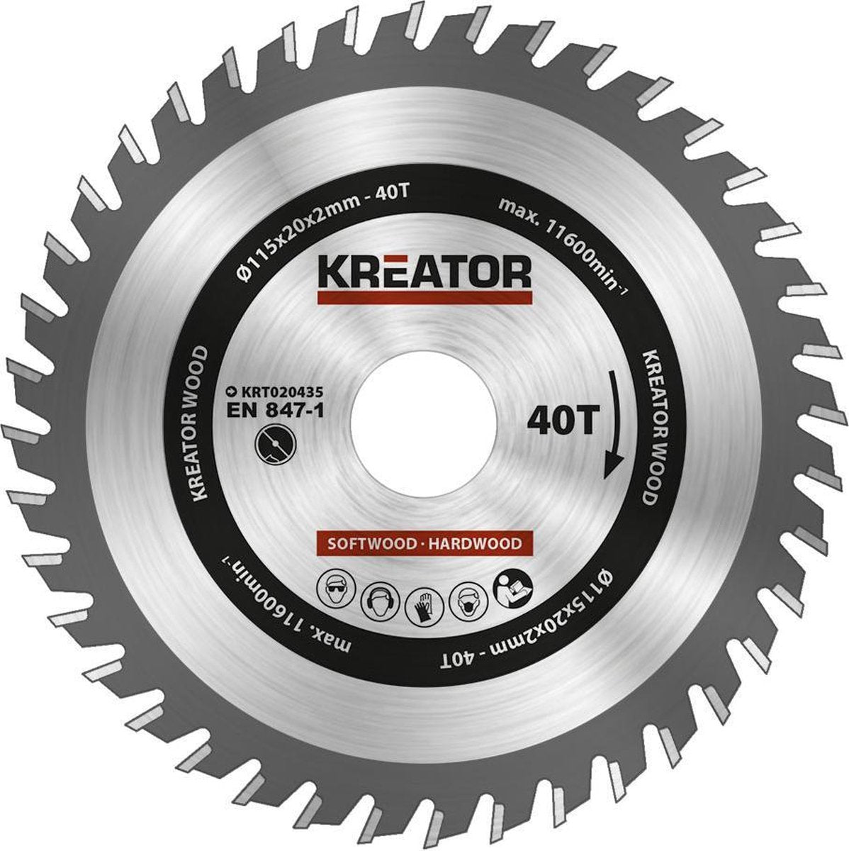Kreator krt020436 Sägeblatt Holz 235mm 40t