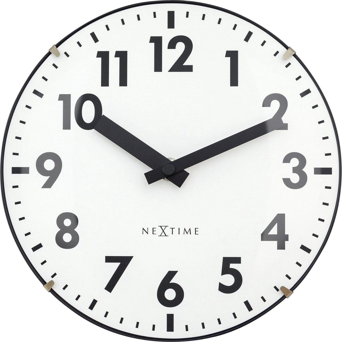 Nexttime Duomo Mini – Tischwanduhr – 20 cm – gewölbtes Glas – weiß – geräuschlos