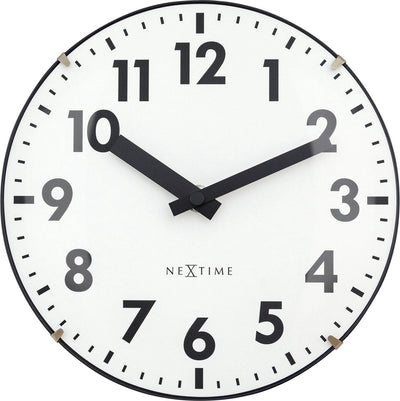 Nexttime Duomo Mini – Tischwanduhr – 20 cm – gewölbtes Glas – weiß – geräuschlos