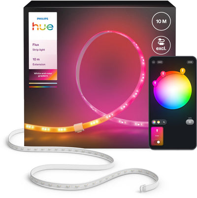 Philips Hue Flux LED-Streifenverlängerung – 10 Meter Verlängerungsstreifen – einfache Installation – weißes und farbiges Licht – Chromasync™-Technologie