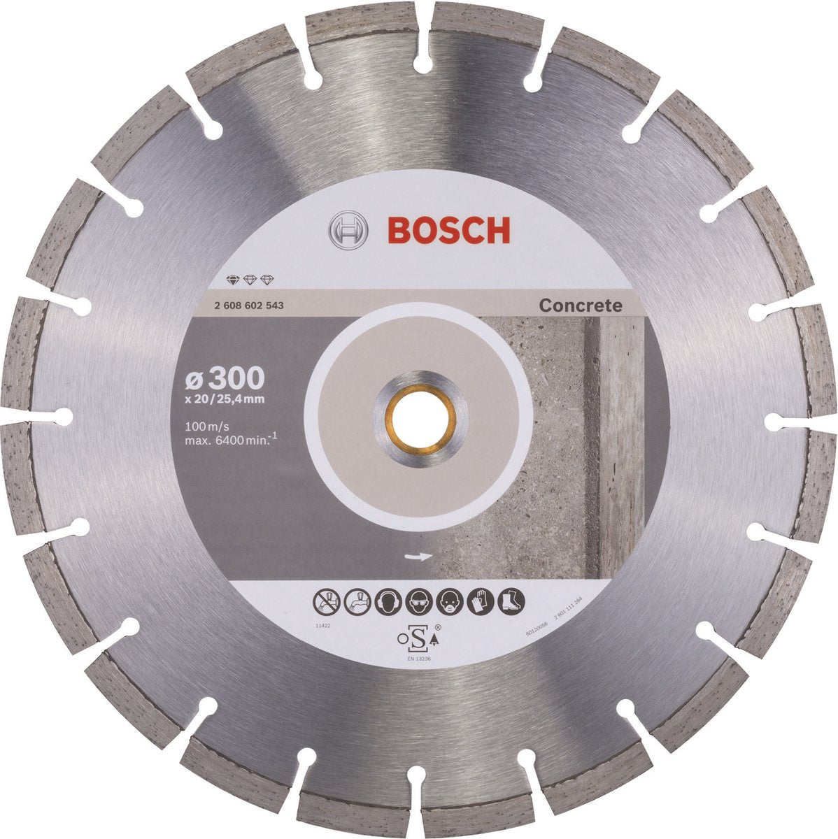 Bosch - Diamanttrennscheibe Standard für Beton 300 x 20,00+25,40 x 2,8 x 10 mm