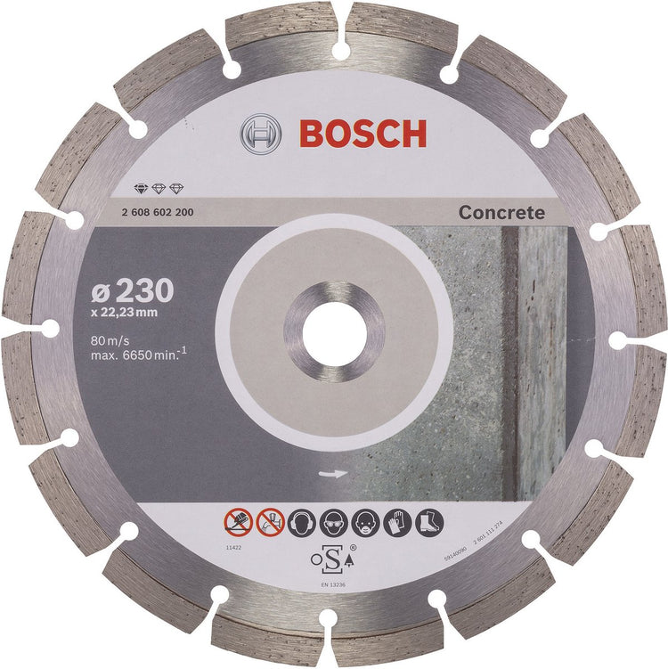Bosch Zubehör Diamanttrennscheibe Standard für Beton 230 x 22,23 x 2,3 x 10 mm 1. - 2608602200