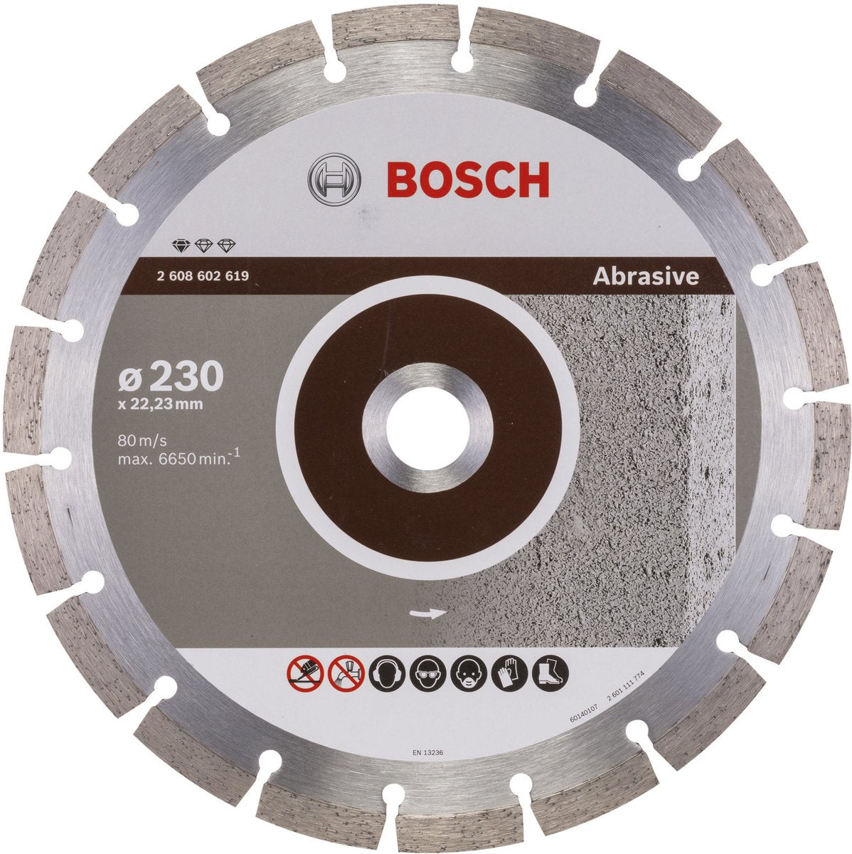 Bosch - Diamanttrennscheibe Standard für Schleifmittel 230 x 22,23 x 2,3 x 10 mm