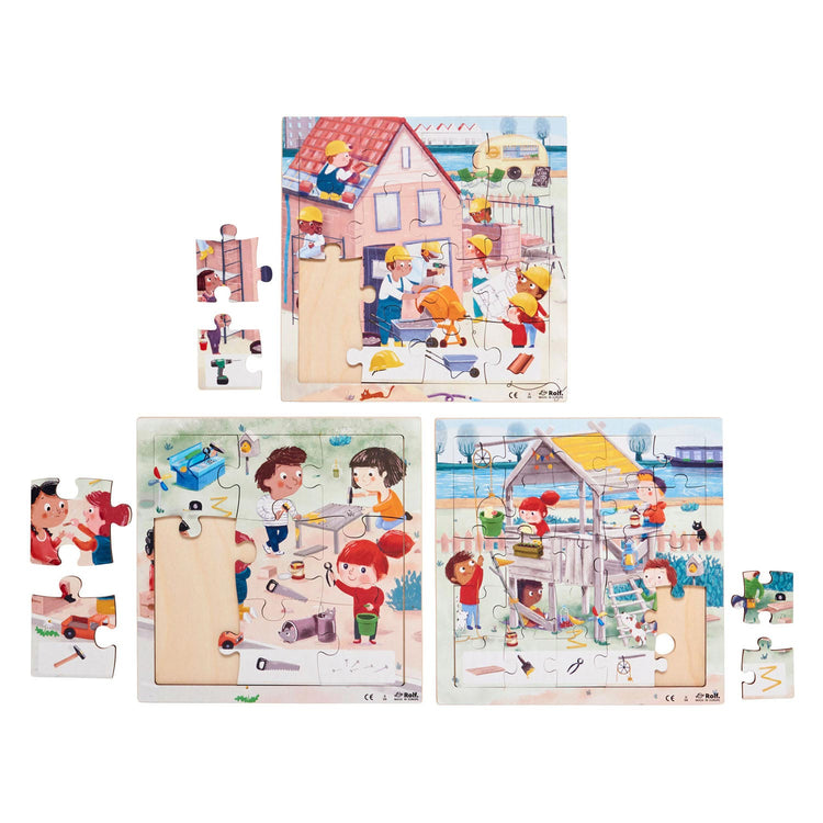 Rolf - Holzpuzzle -Serie Wonen, 3 -Set von 3