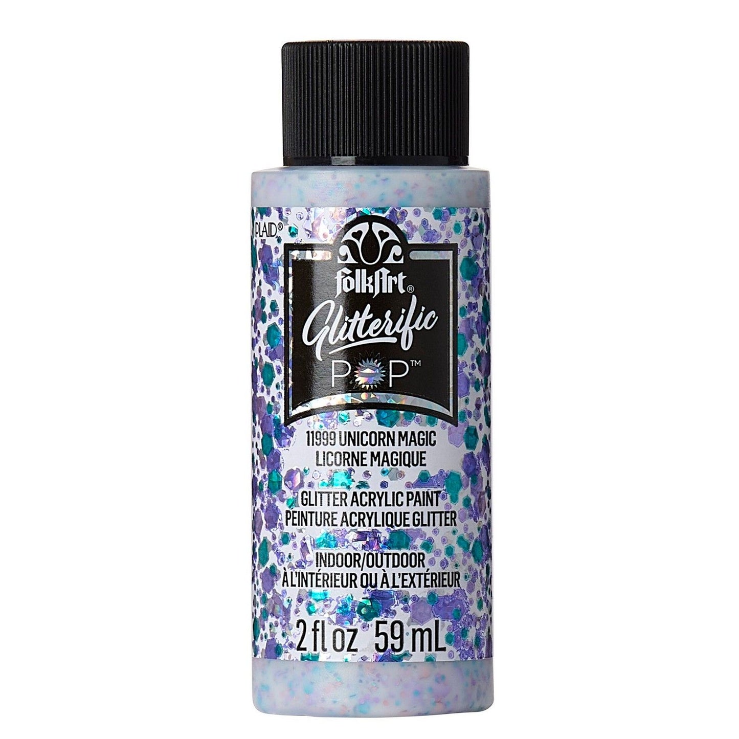 Folkart • glitzernde Pop-Acrylfarbe, Einhorn-Magie, 59 ml