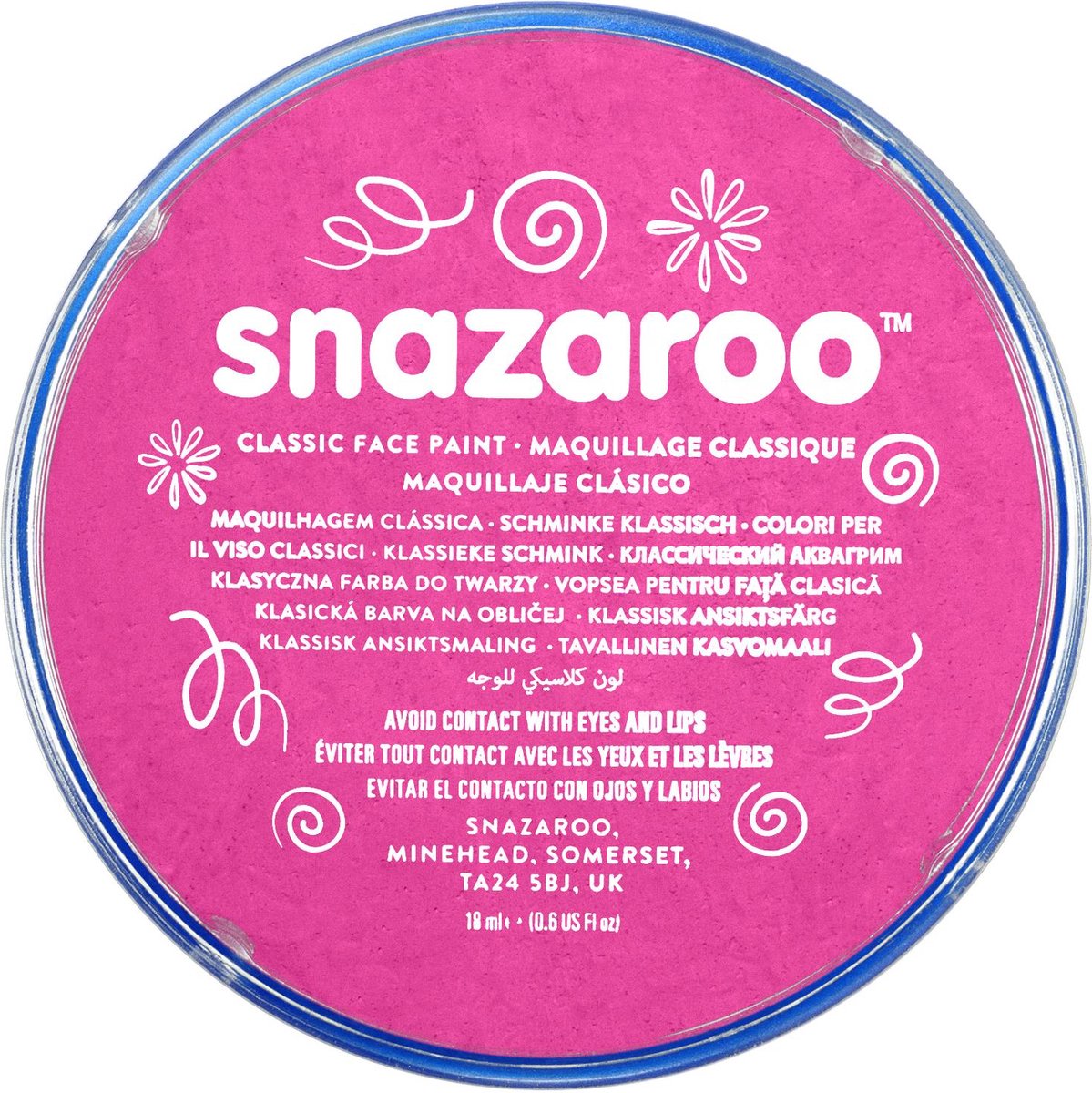 Snazaroo 1118058 – Pink – 18 ml Aqua-Gesichtsfarbe, Kinder-Gesichtsfarbe für Kinder und Erwachsene