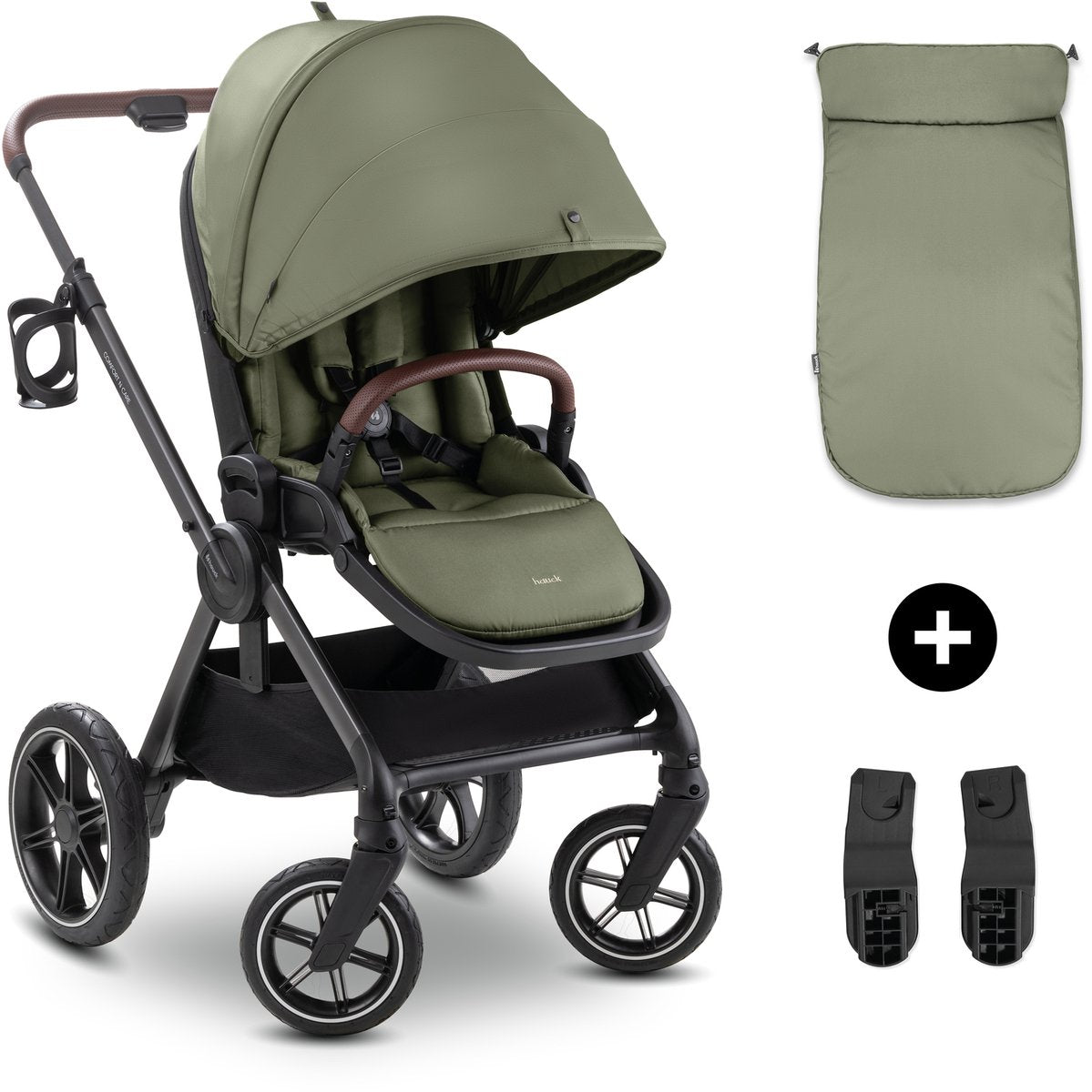 Hauck Comfort n Care – Premium-Kinderwagen mit extra Komfort – Oliv