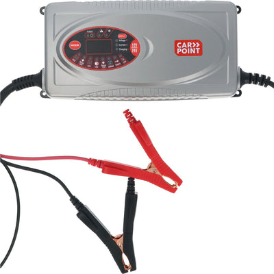 Carpoint bx-5m Batterieladegerät 12V 24V - Vollautomatisch - Ladezyklus in 9 Schritten - Schnellladung und Memory-Funktion - Ladestrom 25 Ampere - Lithium