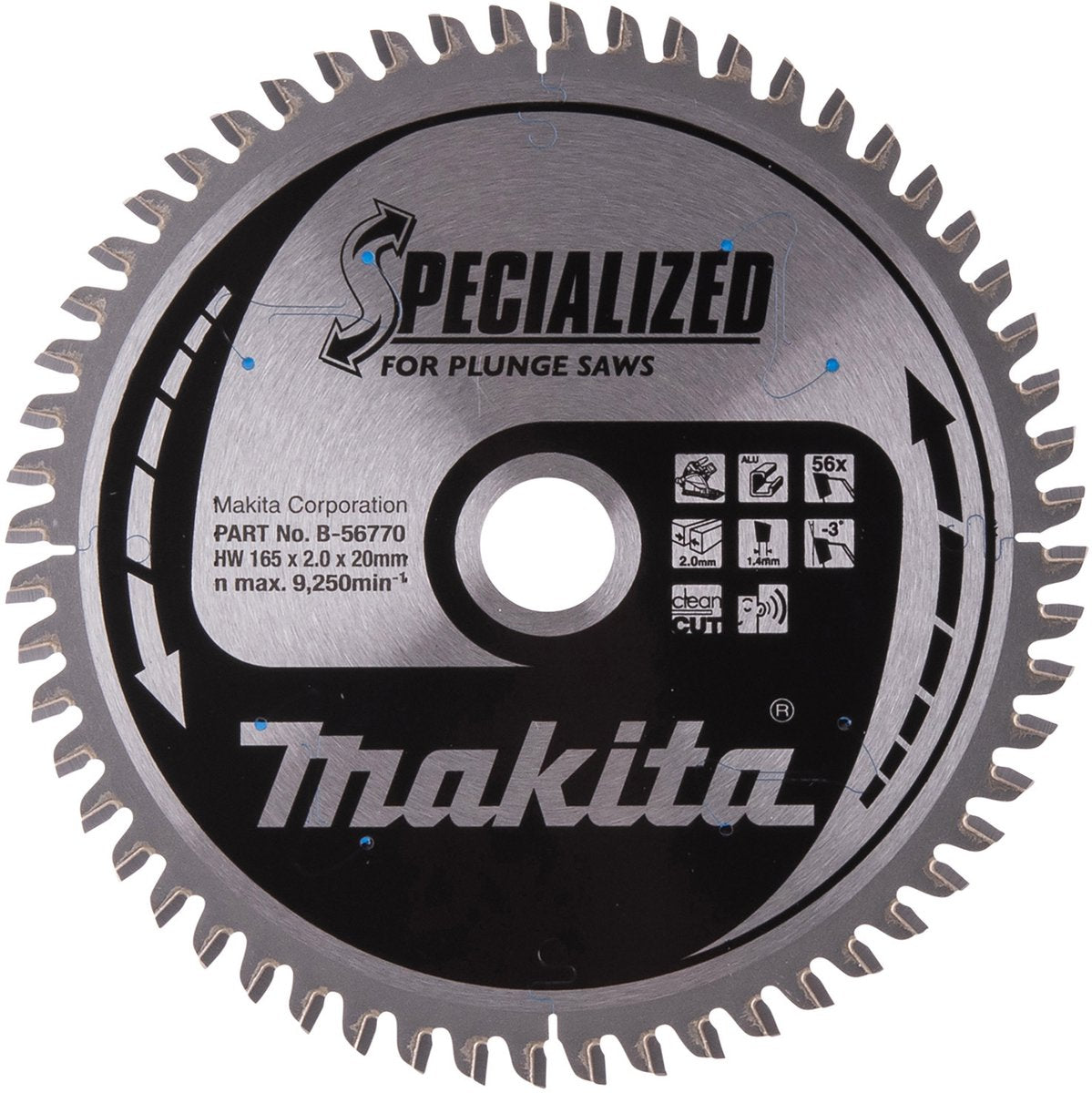 Makita Zubehör Tauchsägeblatt | Aluminium | 165x20x2 56t - b-56770