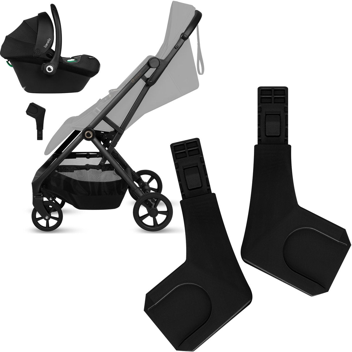Lionelo Tansi Autositz-Adapter – kompatibel mit gängigen Baby-Autositzen – einfache Befestigung am Kinderwagengestell – ohne Entfernen des Sitzes