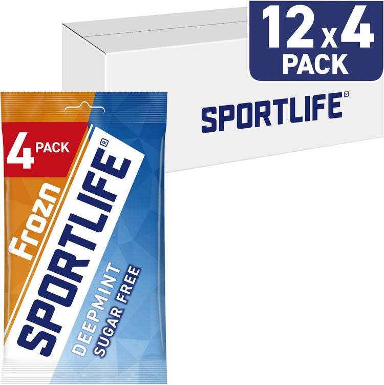 Sportlife Kaugummi Frozen Deep – extrem frisches zuckerfreies Kaugummi – 12x (4x18g)