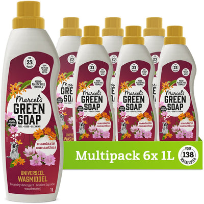 Marcel's grüne Seife Universalwaschmittel – Mandarine Osmanthus – 6 x 1 Liter – 138 Waschgänge