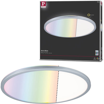 Paulmann LED Panel Atria Shine Hintergrundbeleuchtung rund 420 mm 20W 2200lm RGBW Chrom matt dimmbar