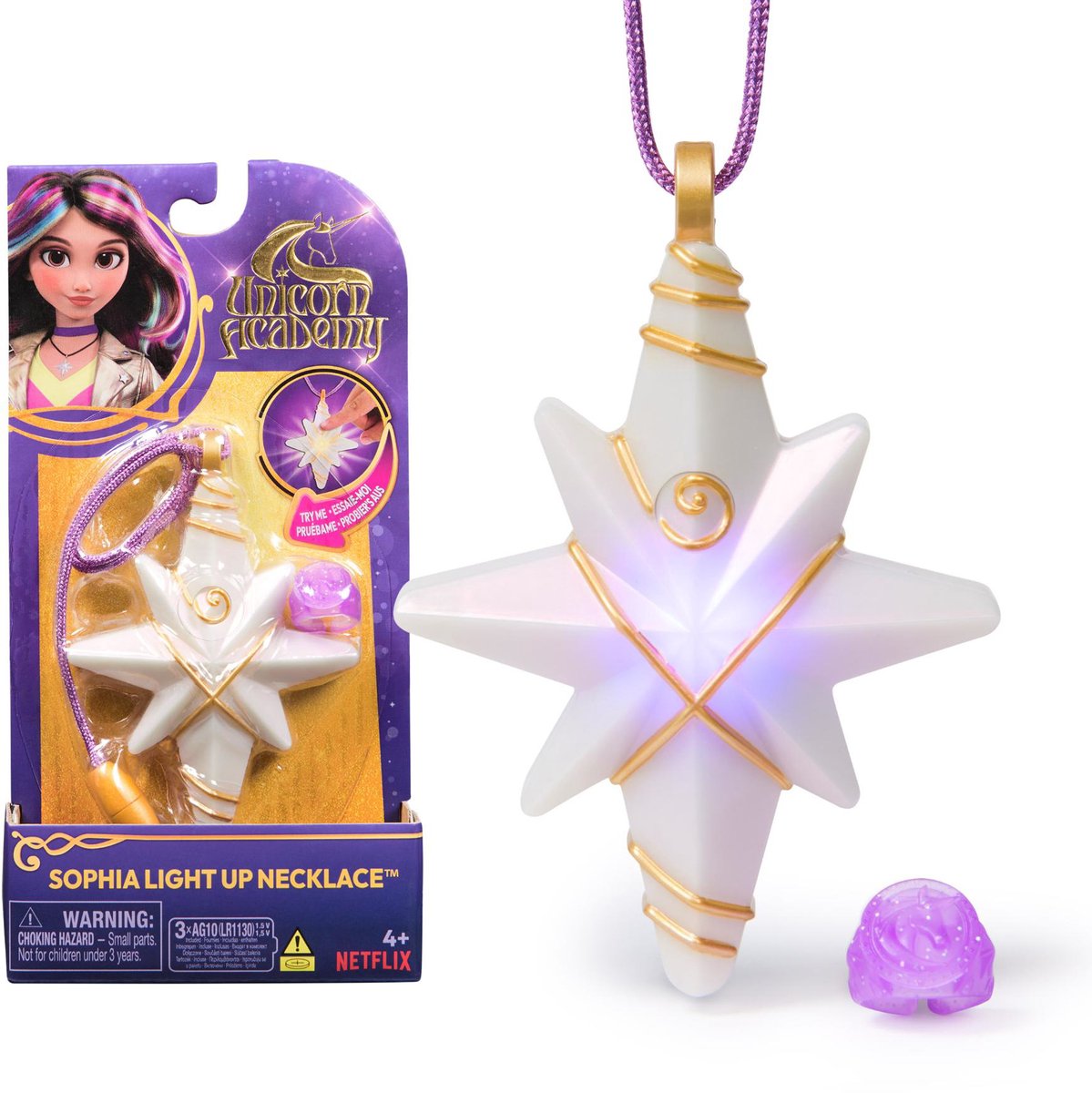 Light-up-Halskette und Ring der Unicorn Academy
