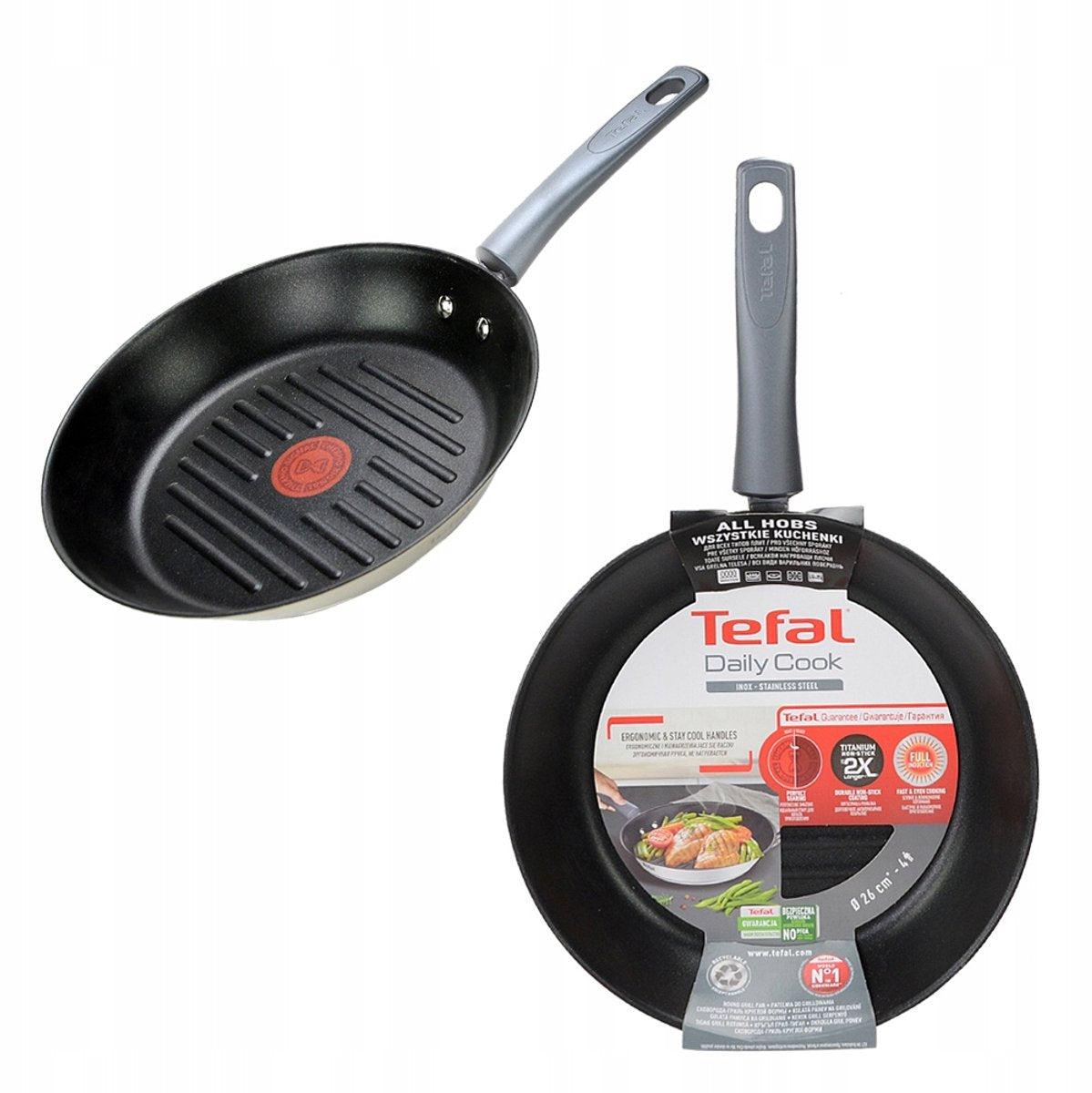Tefal Daily Cook Grillpfanne 26 cm – antihaftbeschichtet, Induktion