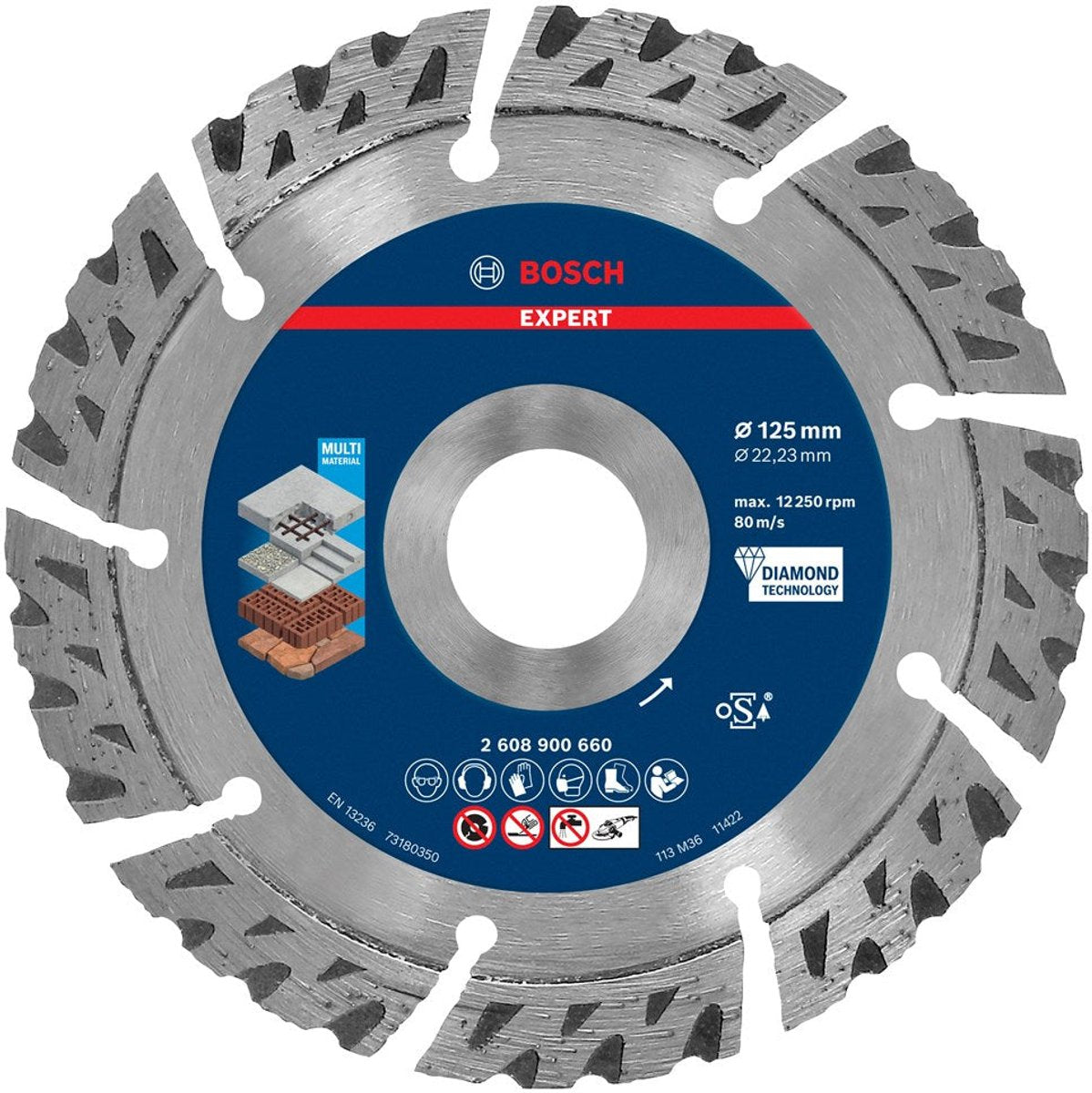 Bosch Expert-Serie – Diamant-Sägeblatt – 125 mm – Multimaterial – langlebige Haltbarkeit