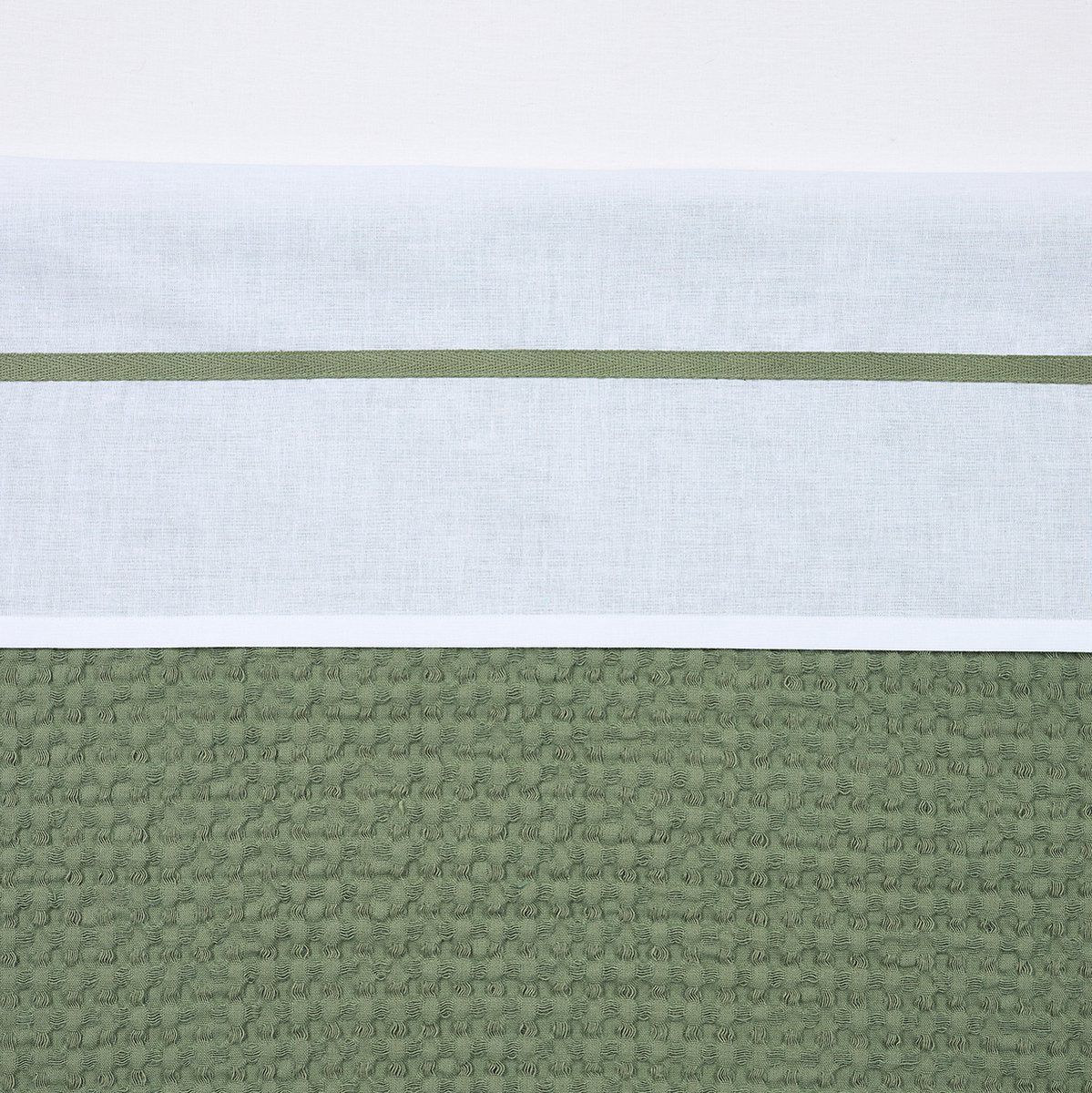 Meyco Babybettlaken mit Paspelierung – olivgrün – 75 x 100 cm – 0,3 tog