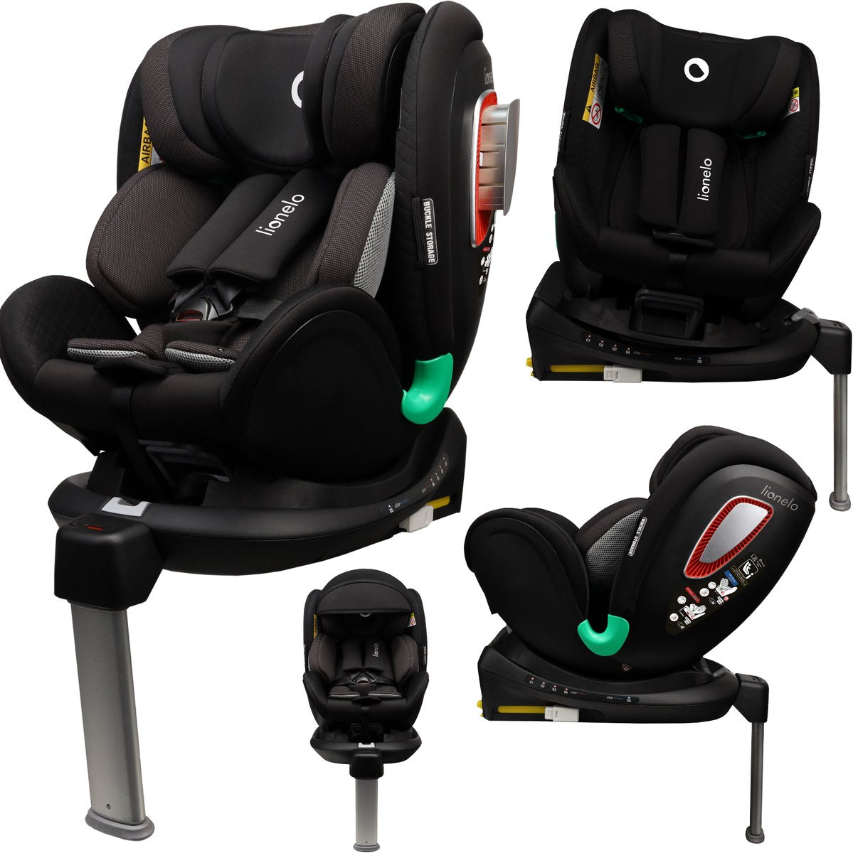 Lionelo – Antoon Plus – Autositz – ADAC-Sicherheitszertifikat – Isofix – 360-Grad-Drehung – 0 – 18 kg