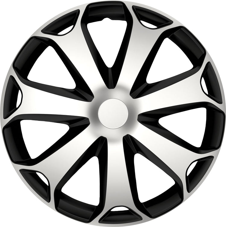 Gorecki Carpoint Radkappen-Set Mega 14 Zoll Schwarz Silber 4-teilig