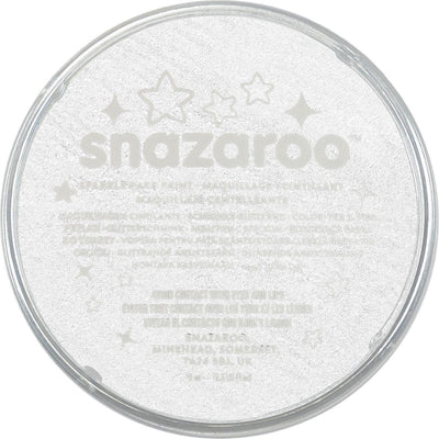 Snazaroo 1118001 – Sparkle White – 18 ml Aqua-Gesichtsfarbe, Kinder-Gesichtsfarbe für Kinder und Erwachsene