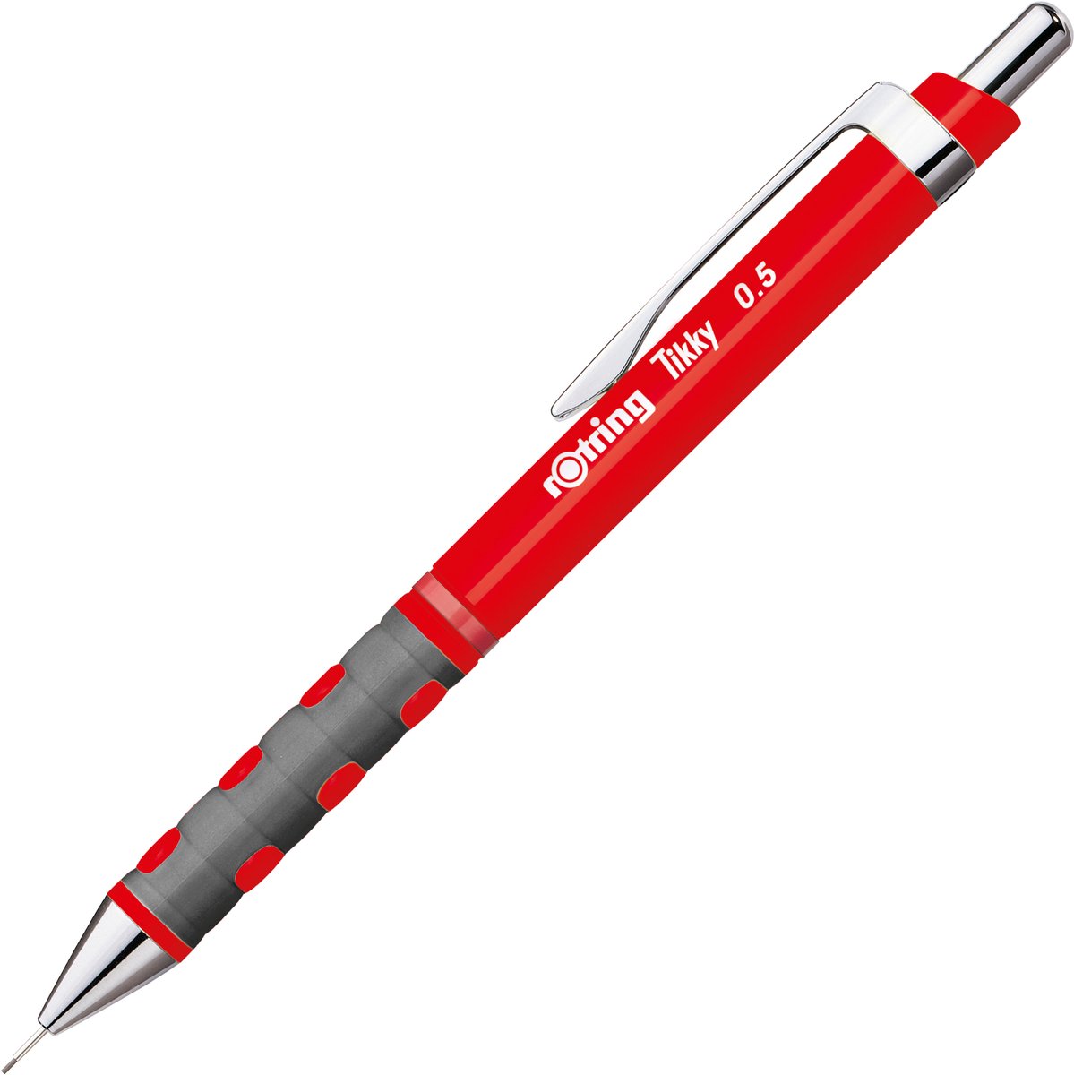 Rotring Tikky Druckbleistift | hb | 0,50 mm | rotes Gehäuse | 12 Stück